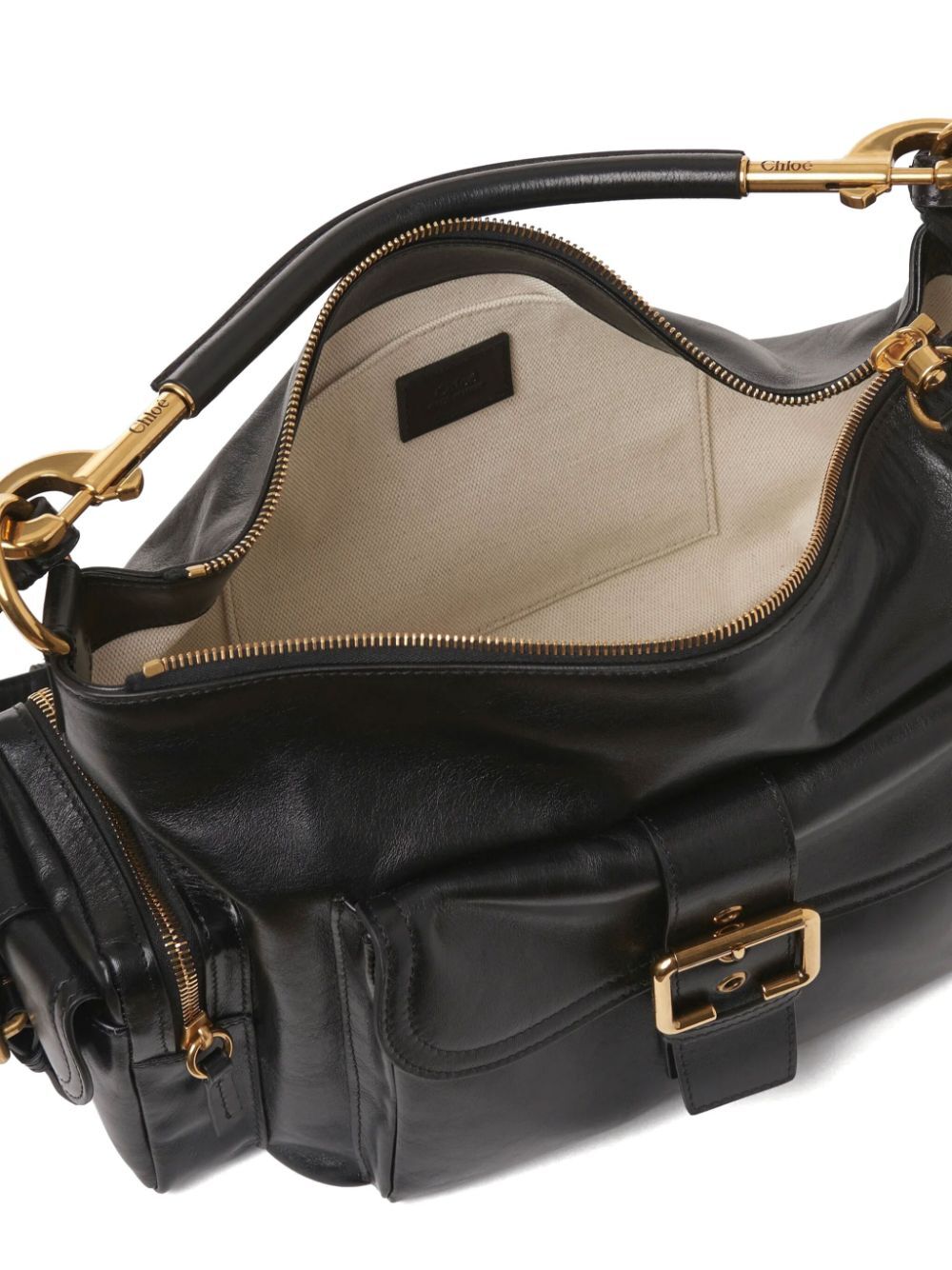Chloe Women Shiny Leather Camera Bag