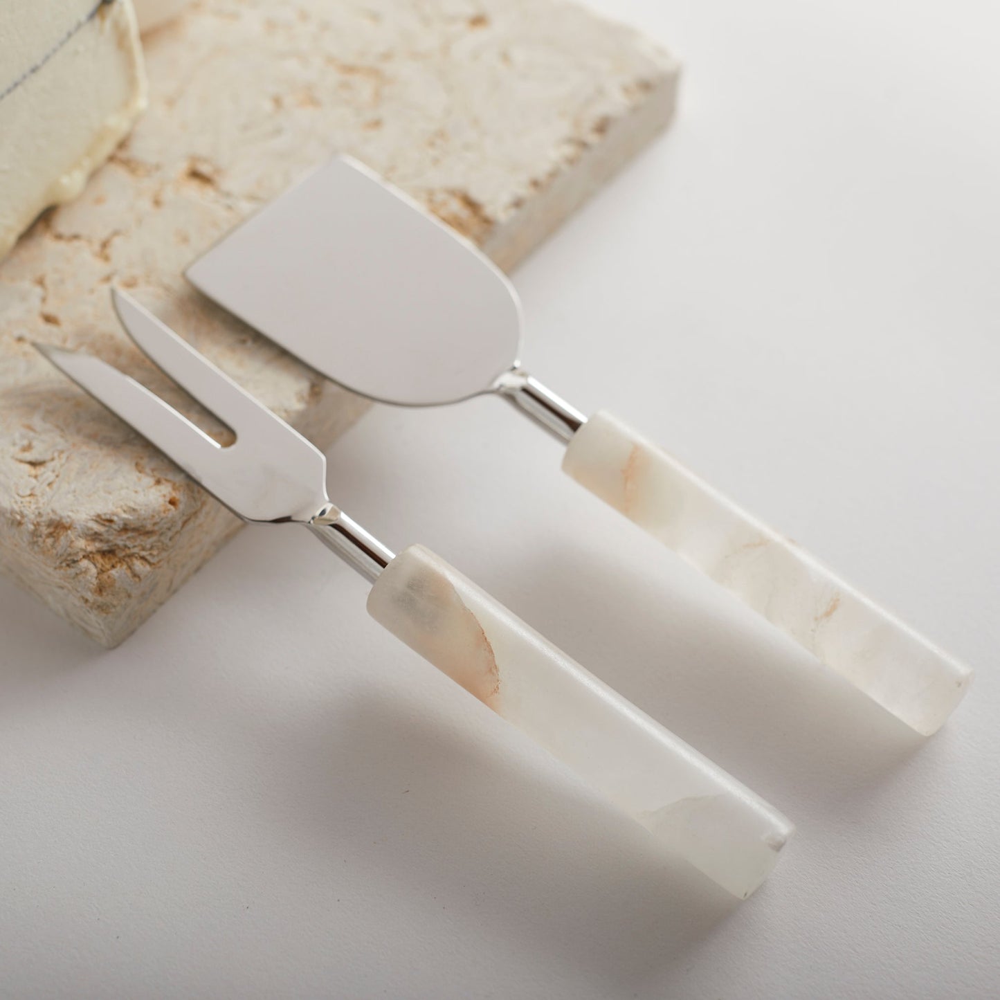 Santo Alabaster Cheese Tools - Set of 2