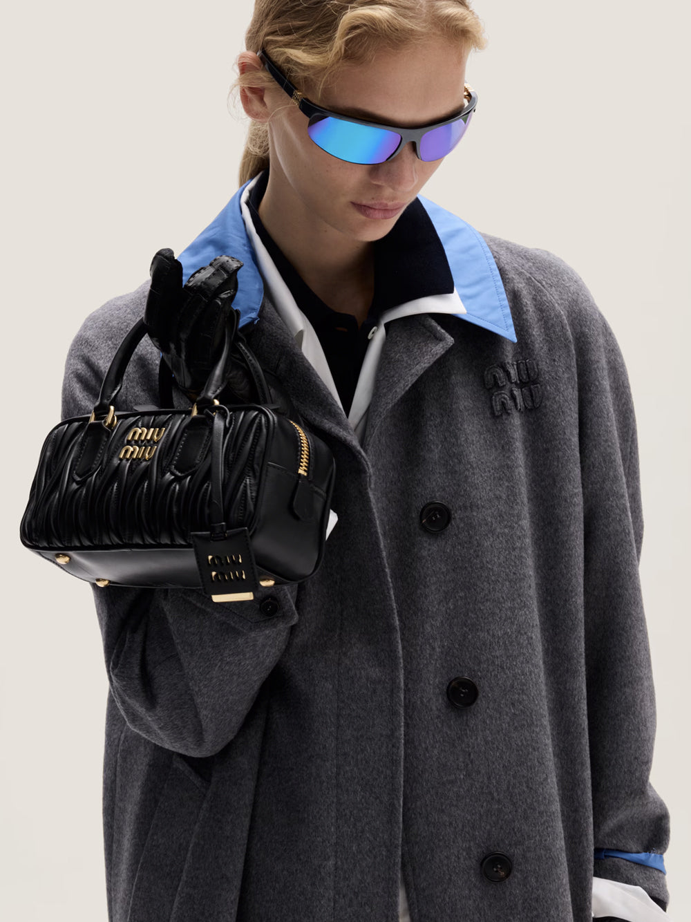 Miu Miu Women Arcadie Regular Matelassé Nappa Leather Bag