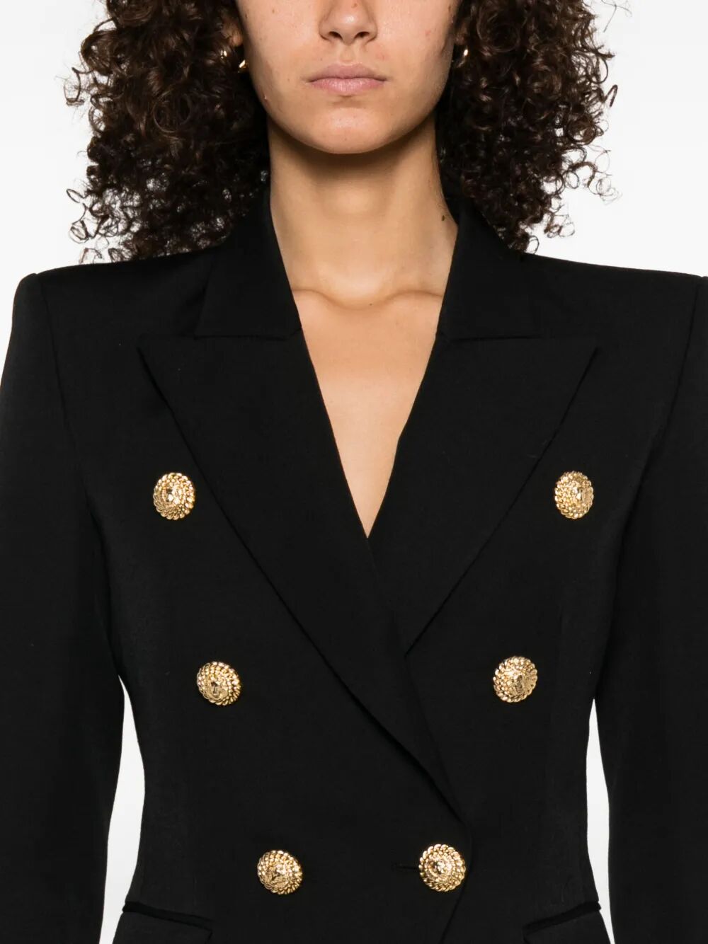 Balmain Women Double-Breasted Wool Fitted Jacket