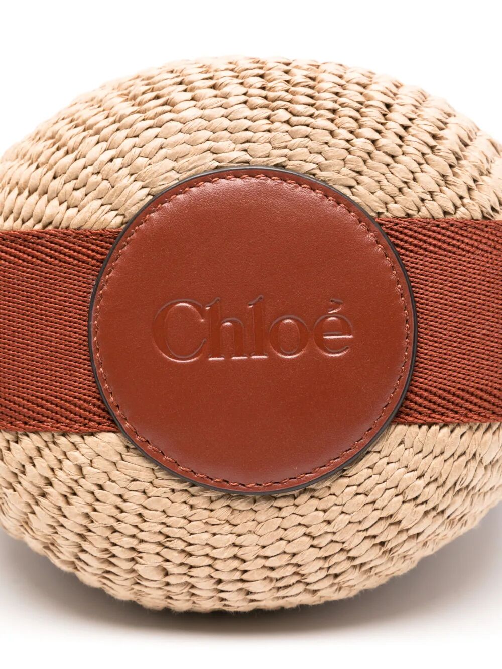 Chloe Women Small Horse Medal Natural Fibers Basket Bag