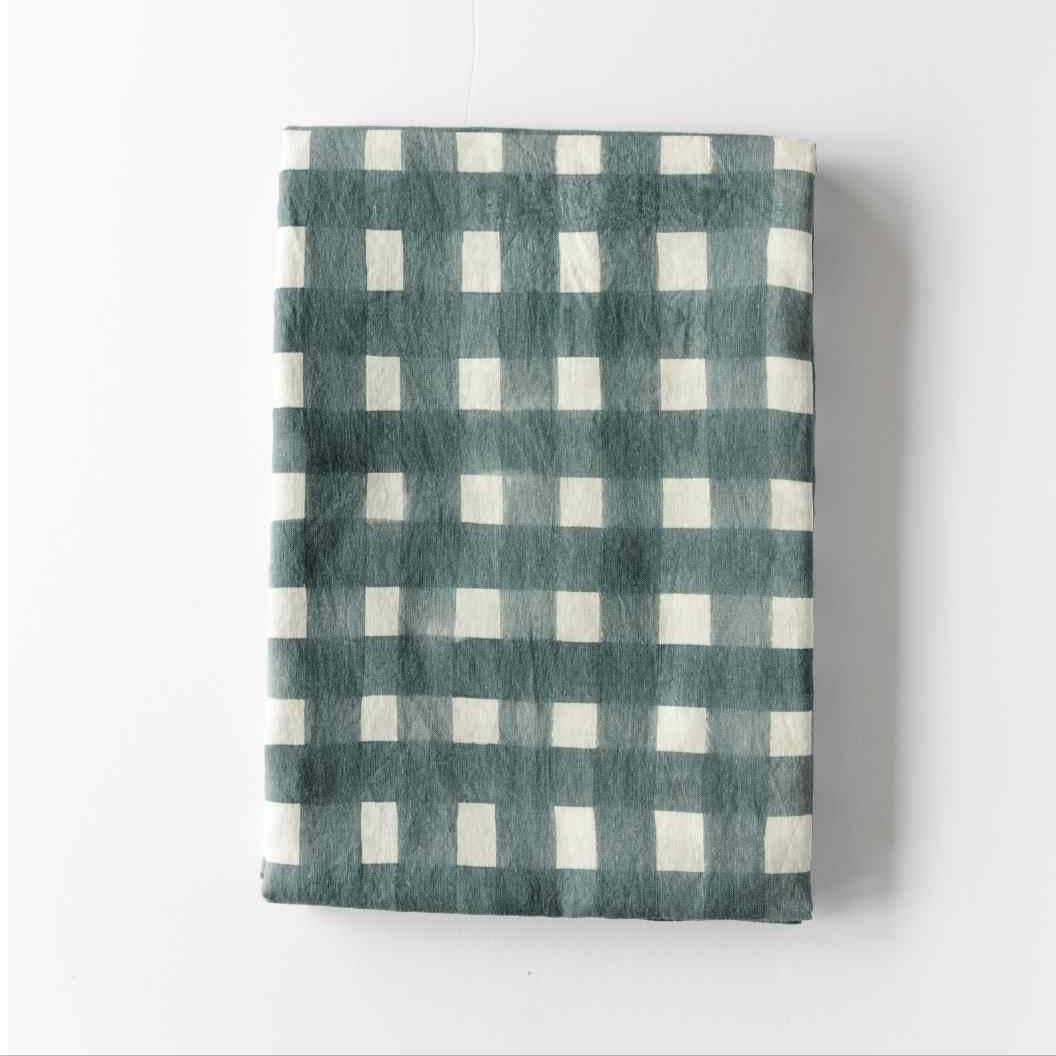 Blue Cross-Hatch Tablecloth