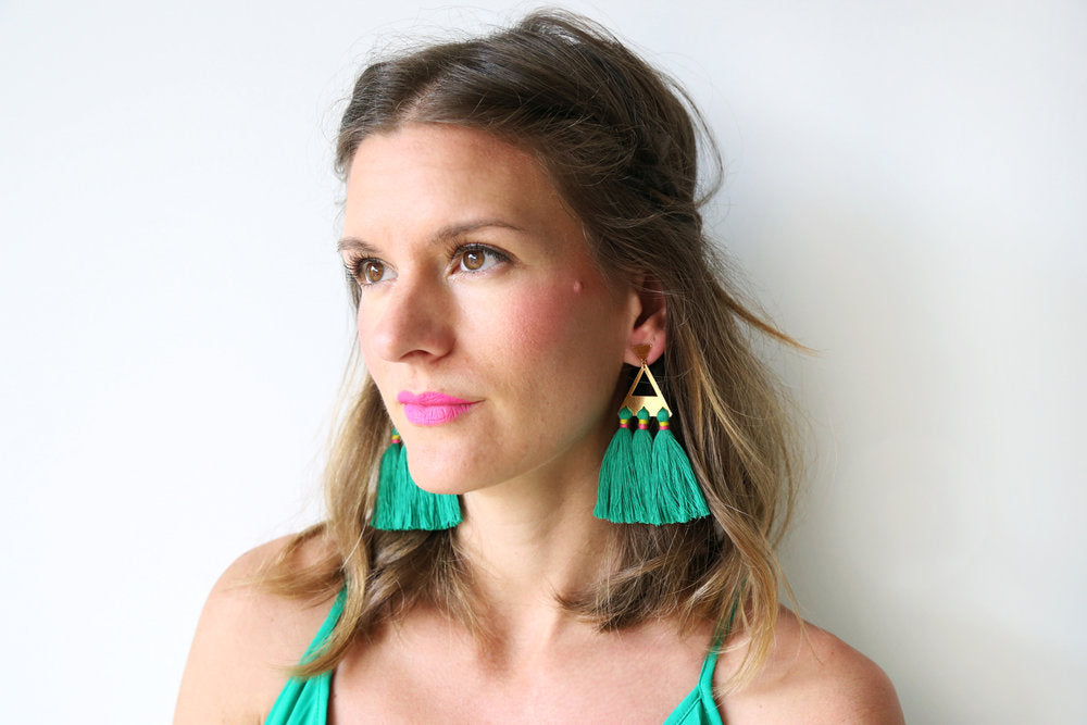 Trío Tassel Earring - Emerald
