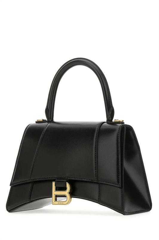 Balenciaga Women Black Leather Small Hourglass Handbag