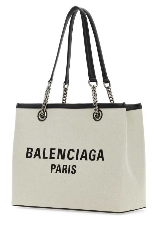 Balenciaga Women Ivory Canvas M Duty Free Shopping Bag