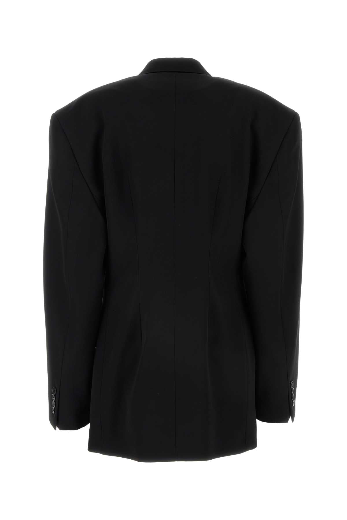 Balenciaga Women Black Barathea Oversize Cinched Blazer
