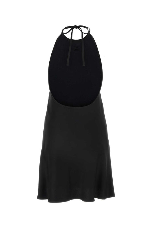 Miu Miu Women Black Satin Dress