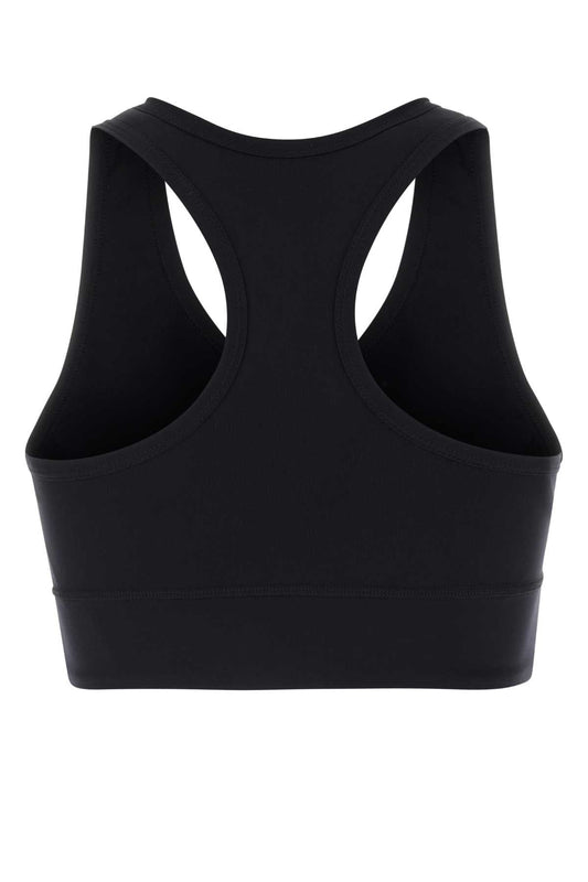Balenciaga Women Black Stretch Nylon Crop-Top