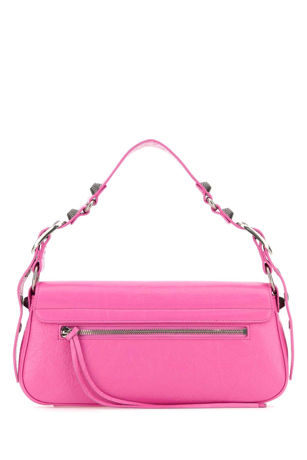 Balenciaga Women Fuchsia Leather Small Le Cagole Sling Shoulder Bag