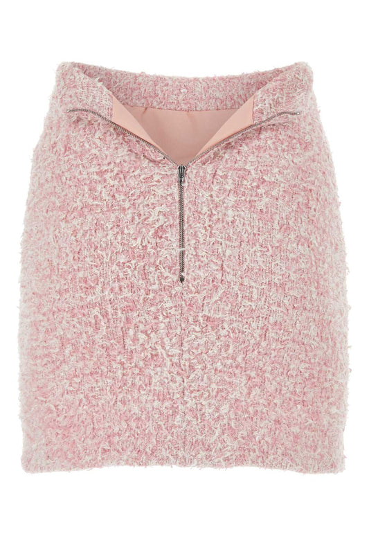 Balenciaga Women Pink Tweed Mini Skirt