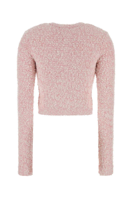 Balenciaga Women Pink Tweed Cardigan