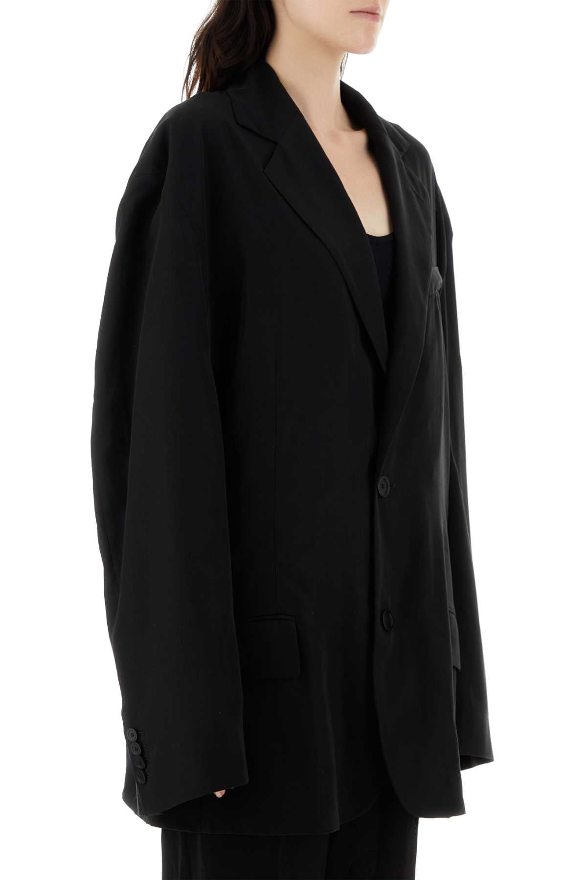 Balenciaga Women Black Jersey Oversize Blazer