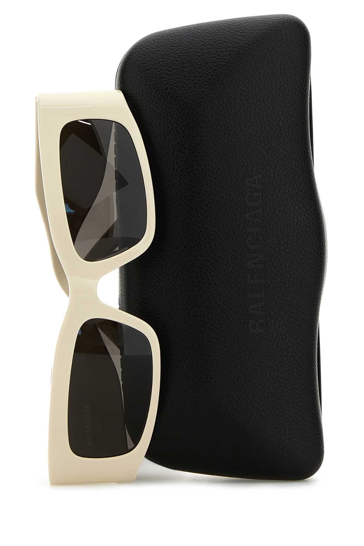 Balenciaga Women Ivory Acetate Sunglasses