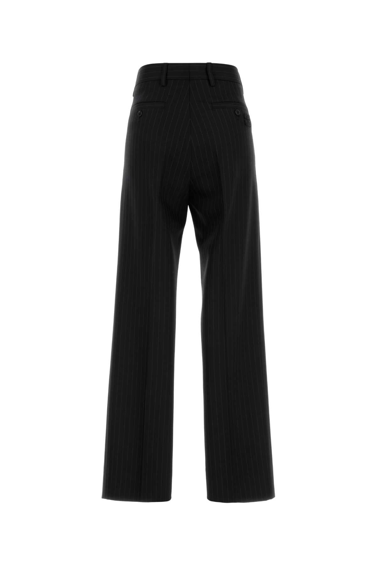 Miu Miu Women Embroidered Stretch Wool Palazzo Pant