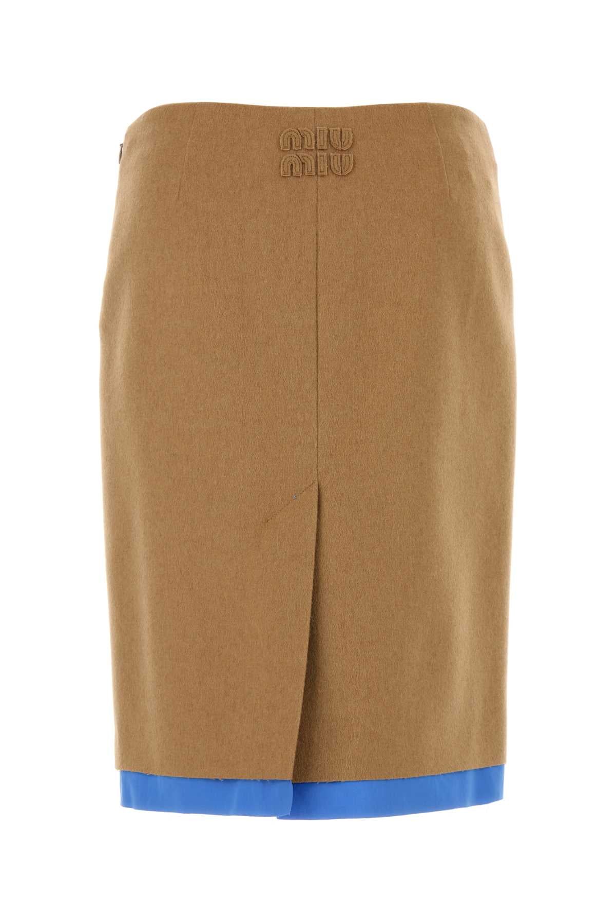 Miu Miu Women Beige Camel Skirt