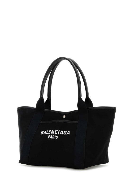 Balenciaga Women Black Canvas Medium Biarritz Shopping Bag