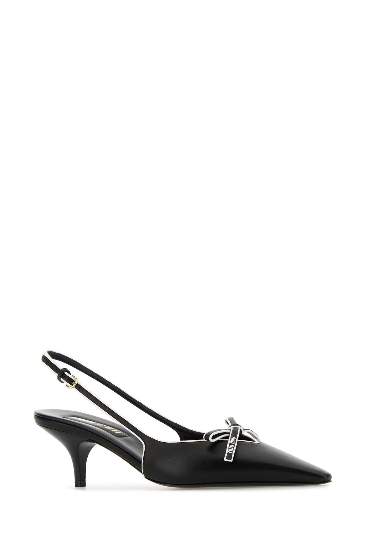 Miu Miu Women Black Leather Nappa Leather Pumps