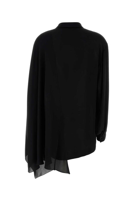 Balenciaga Women Black Georgette Blouse