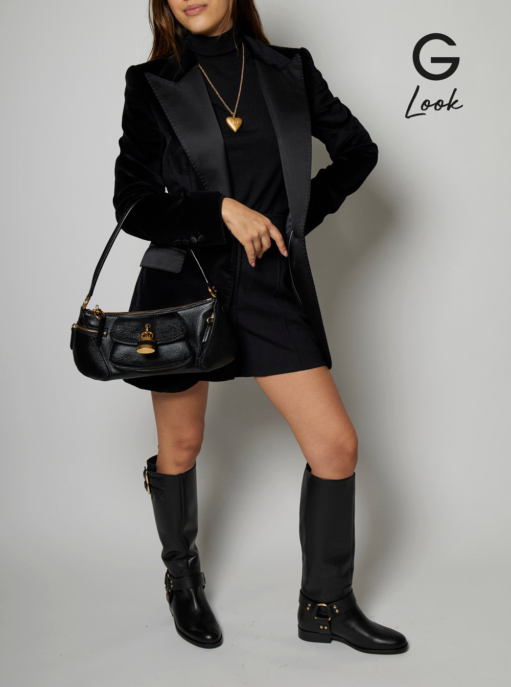 Chloé Women 'The 99' Black Shoulder Bag With Padlock In Hammered Leather Woman