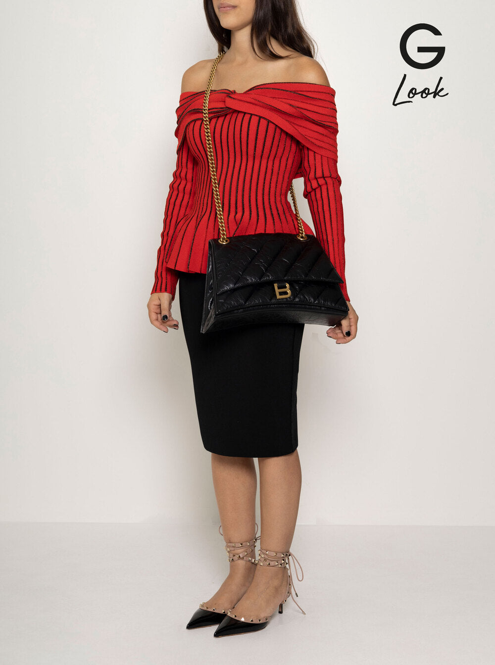 Balenciaga Women 'Crush Media' Black Quilted Cross Body Bag In Leather Woman