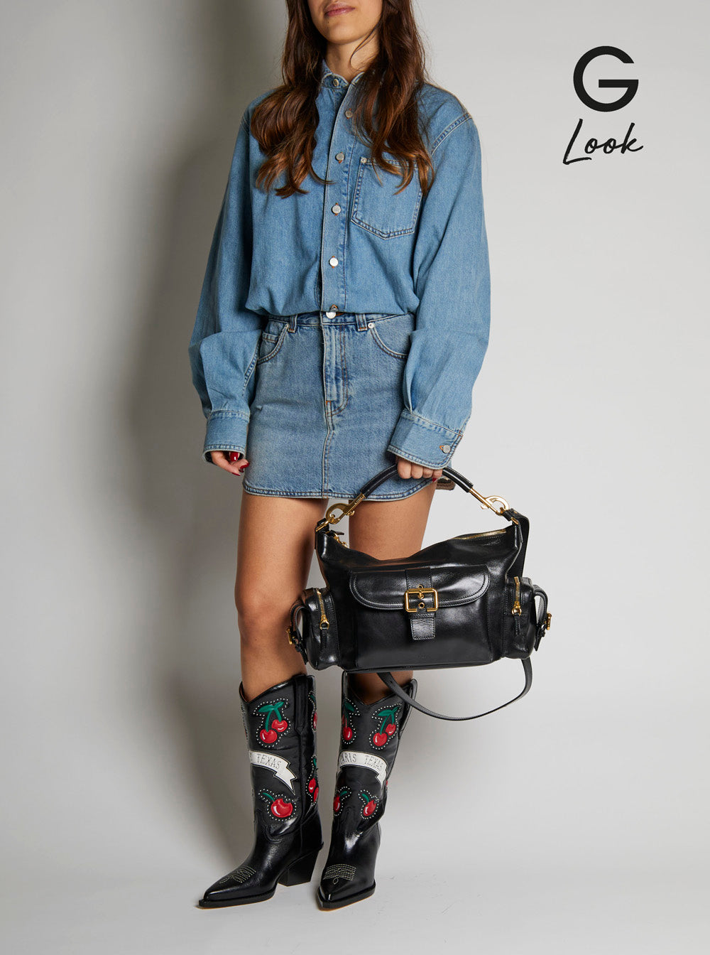 Chloé Women 'Camera Bag' Black Shoulder Bag With Logo Buckle And Removable Handle In Leather Woman