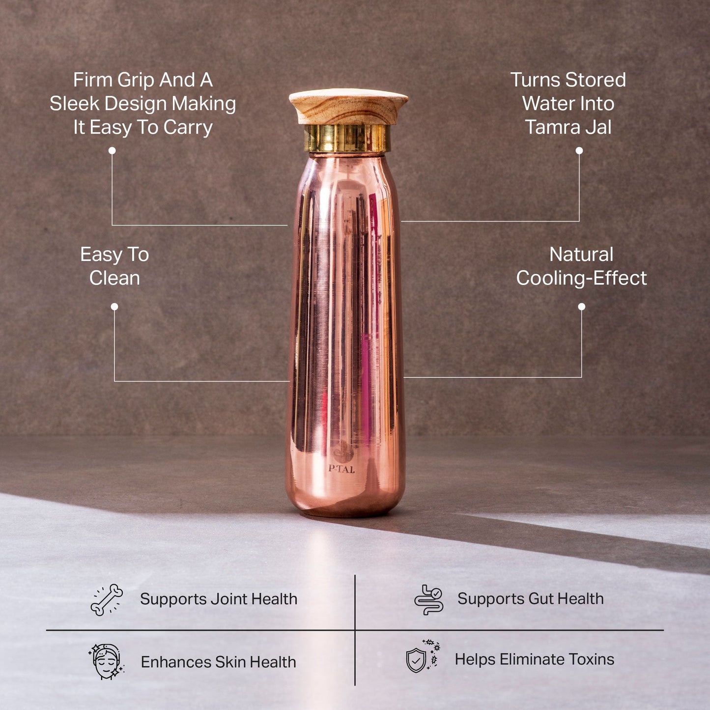 Copper Bottle, 100% Leakproof Copper Water Bottle