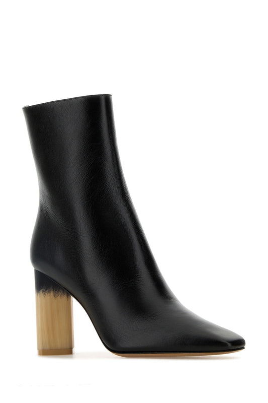 Chloe Women Black Leather Georgia Ankle Boots