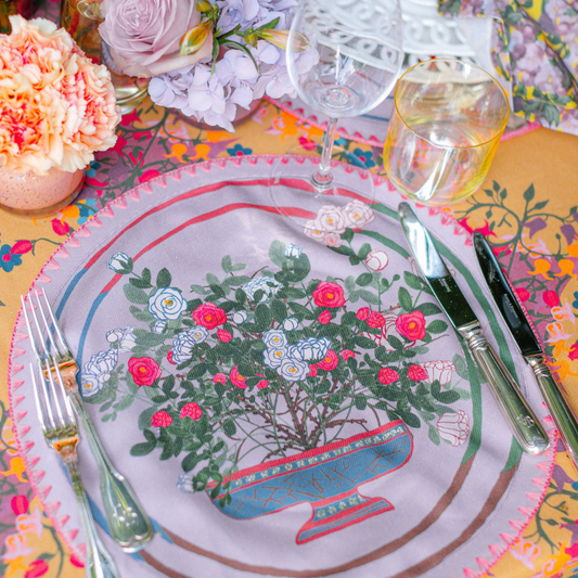 6 Round Placemats La Vie en Rose