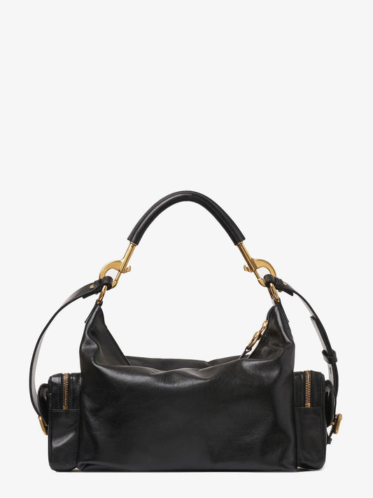 Chloe' Women Carry Shiny Buffalo Leather Shoulder Bag