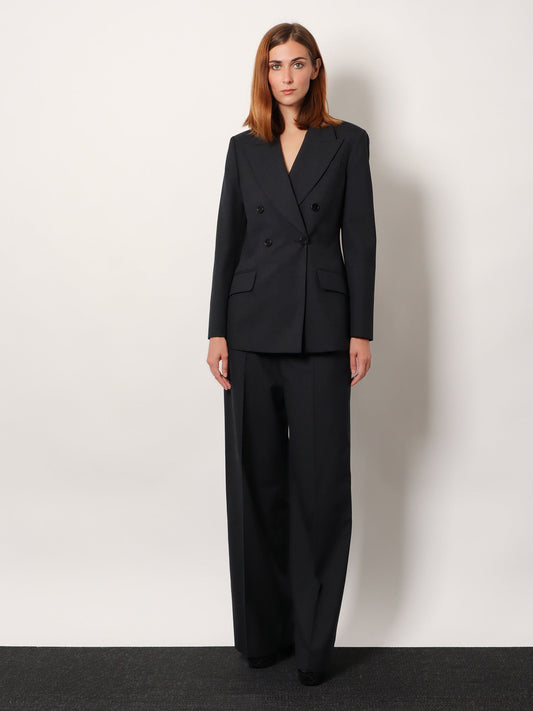 Gucci Women Wool Trousers With Gucci Embroidery