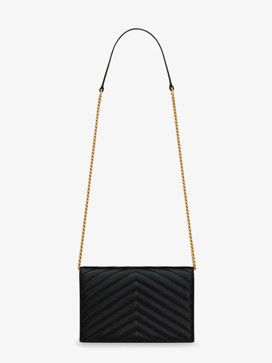 Saint Laurent Women Envelope Matelasse Lather Shoulder Bag