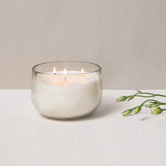 Pebbled Triple-Wick Candle Bowl