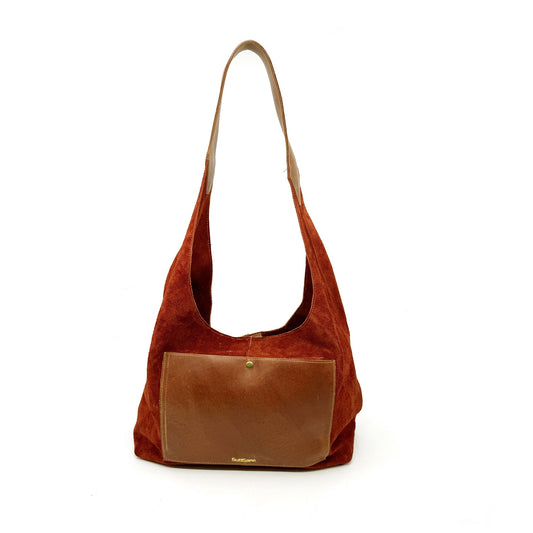 Elevated Hobo in Copper Suede