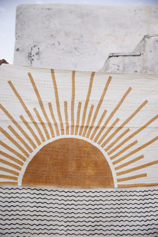 Rising Sun Linen Throw