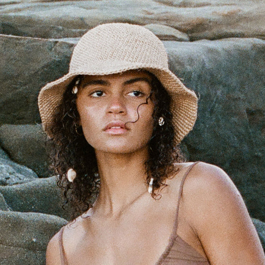 Summer Bucket Hat - Crocheted Natural