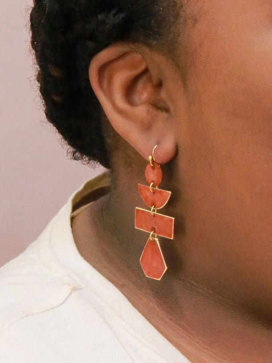 Pagoda Painted Earrings