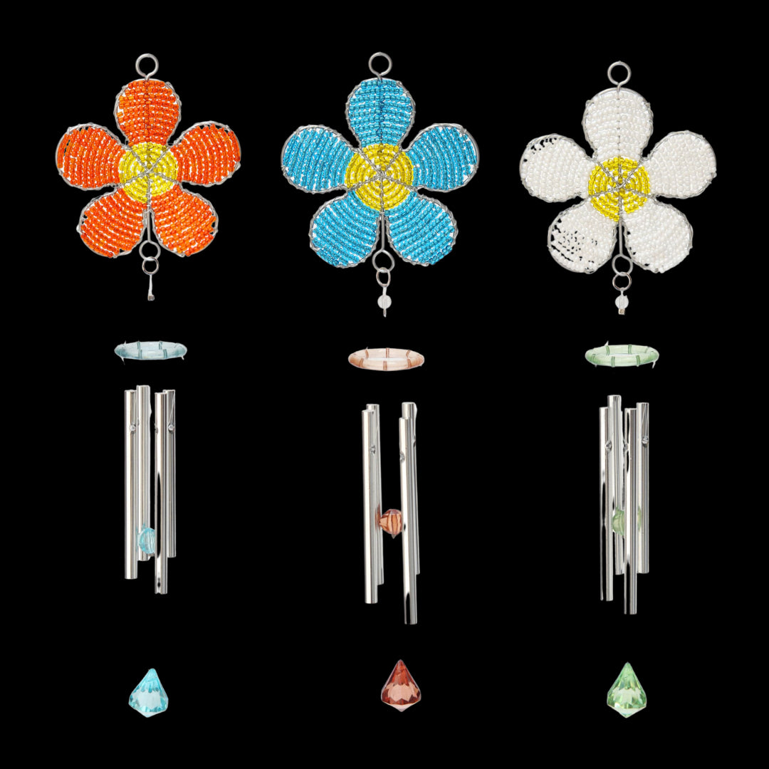 Daisy Wind Chime, Sm Asst (Set of 3)