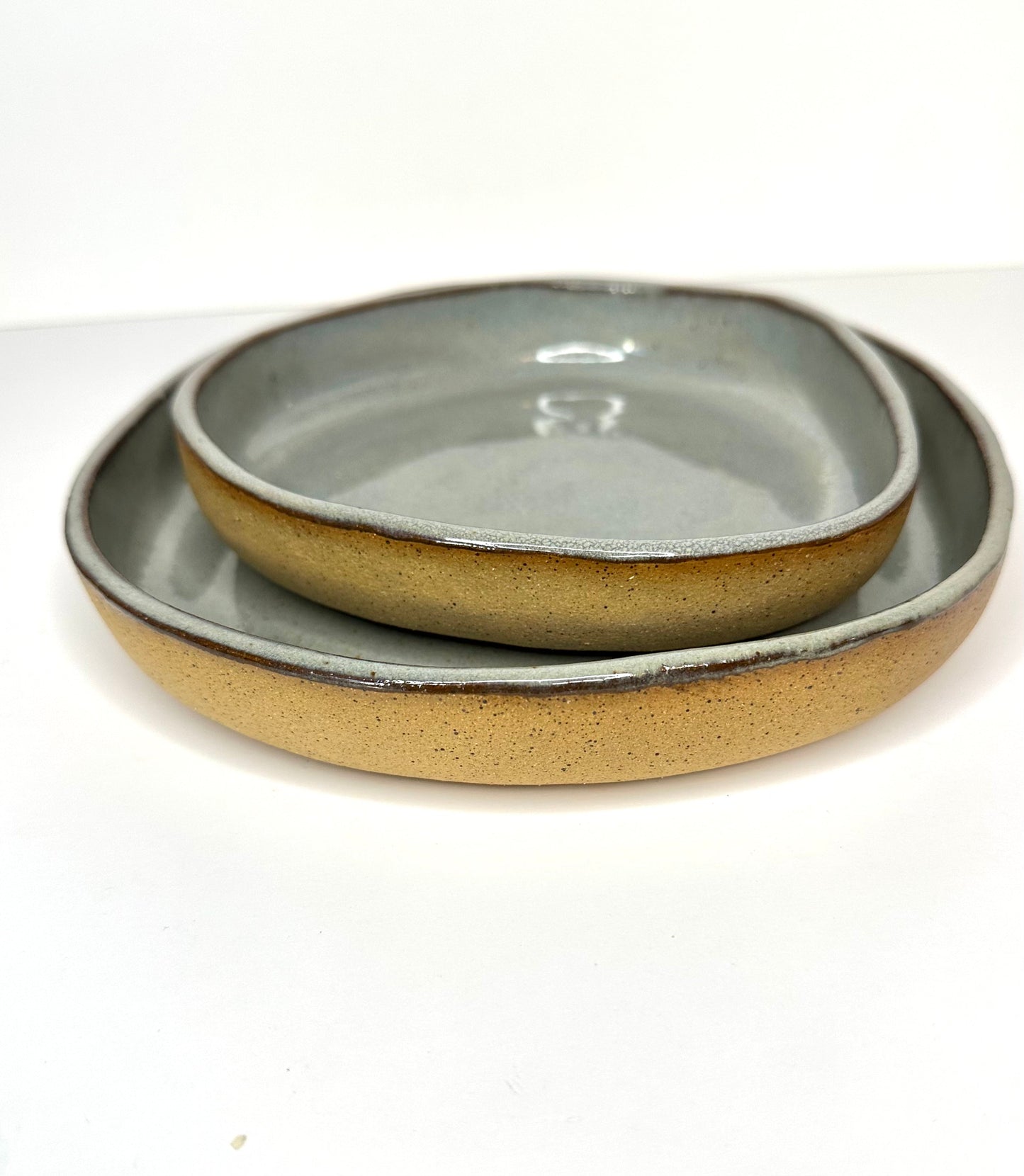 FRECKLE PLATES. Medium & small. (8.5 and 6 inches)