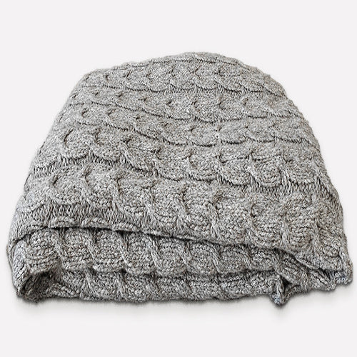 Muru Collection - Pima Cotton & Undyed Baby Alpaca Graphite Cable Throw