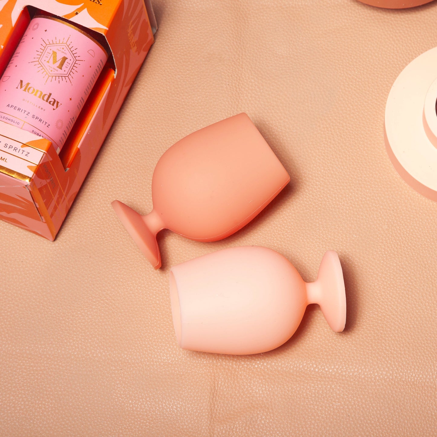 Terra + Peach | Stemm | Silicone Unbreakable Wine Glasses