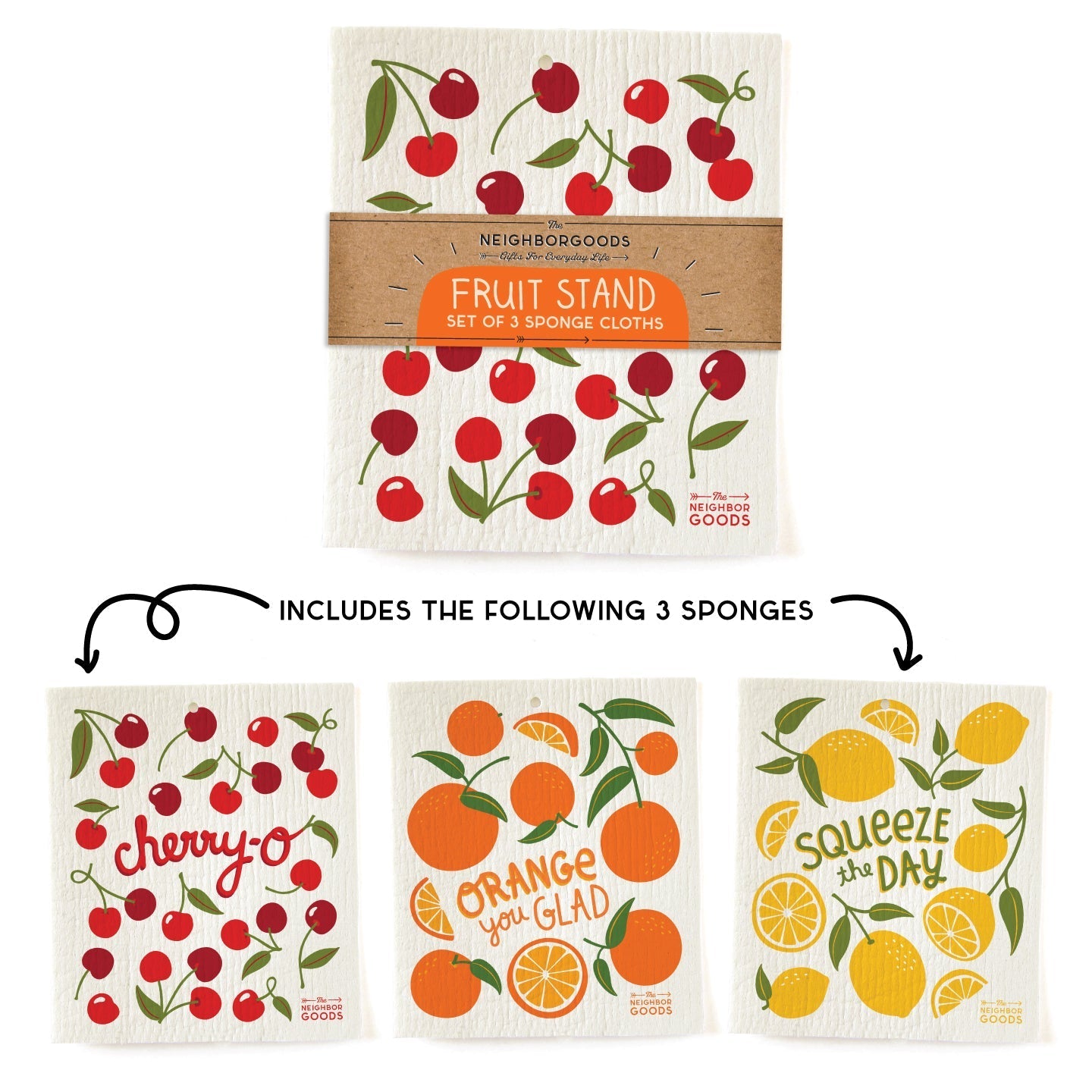 Fruit Stand - Sponge Cloth SET OF 3