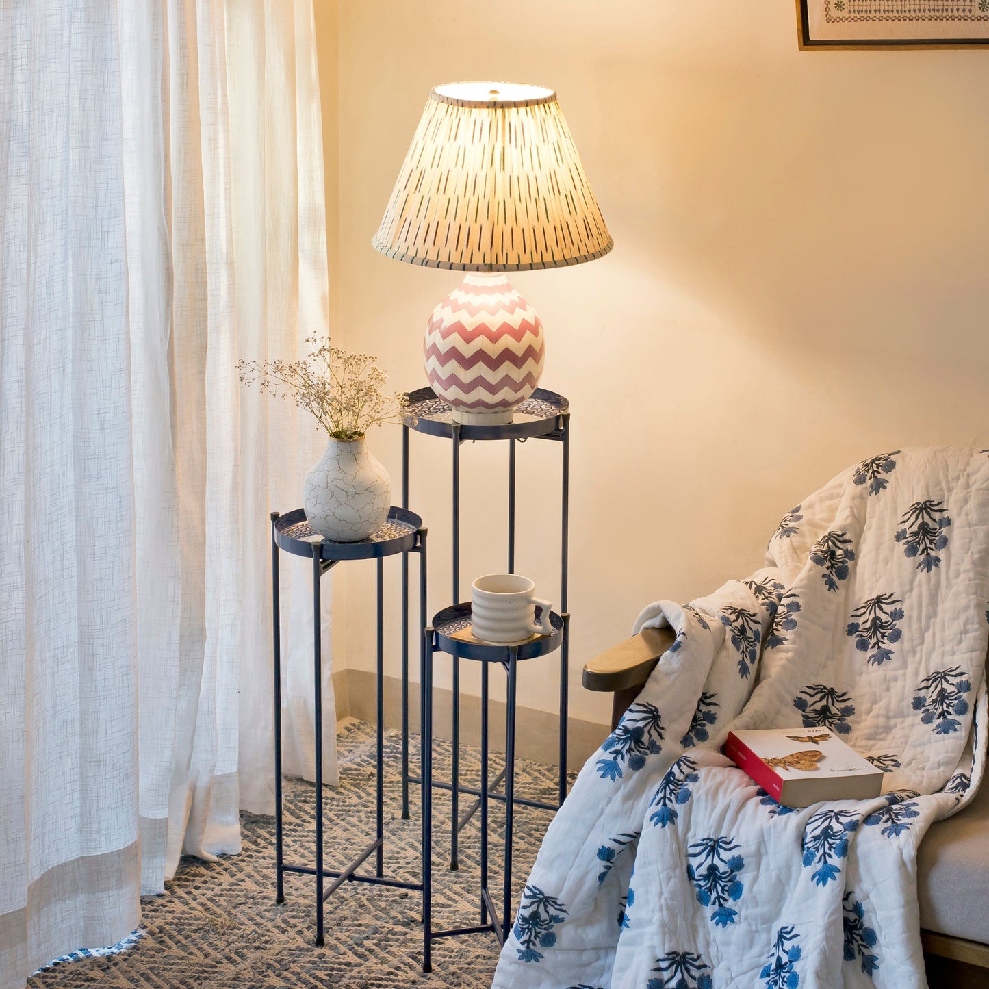 Lavender Herringbone Table Lamp