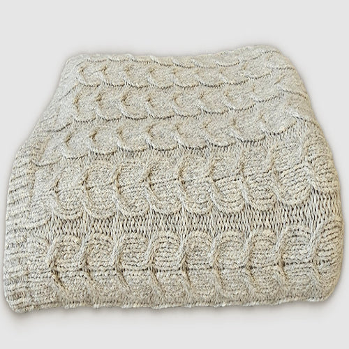 Muru Collection - Pima Cotton & Undyed Baby Alpaca Silver Cable Throw