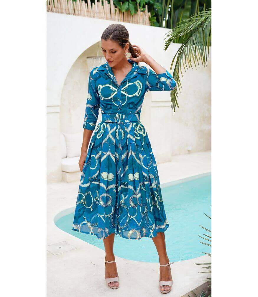 Audrey Dress #1 Sea Blue Long Dress