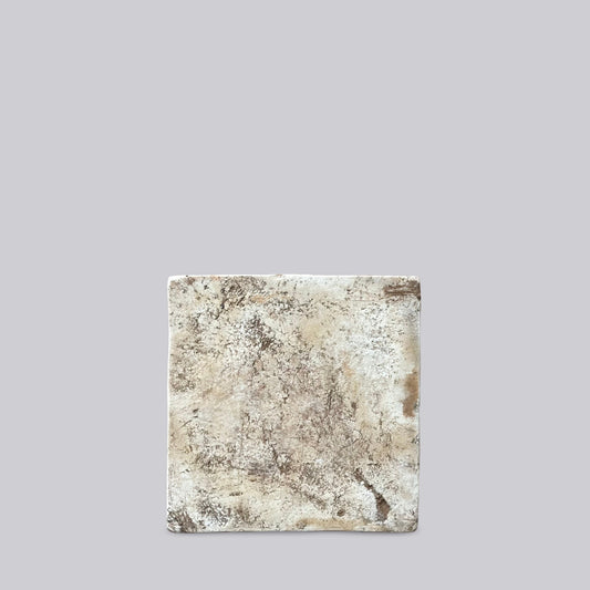 Hand Painted Porcelain Blue and Red Fish and Lotus Tile