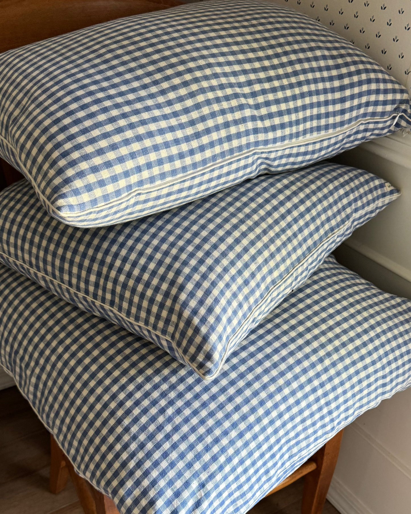 Chambray Gingham Pillow Cover