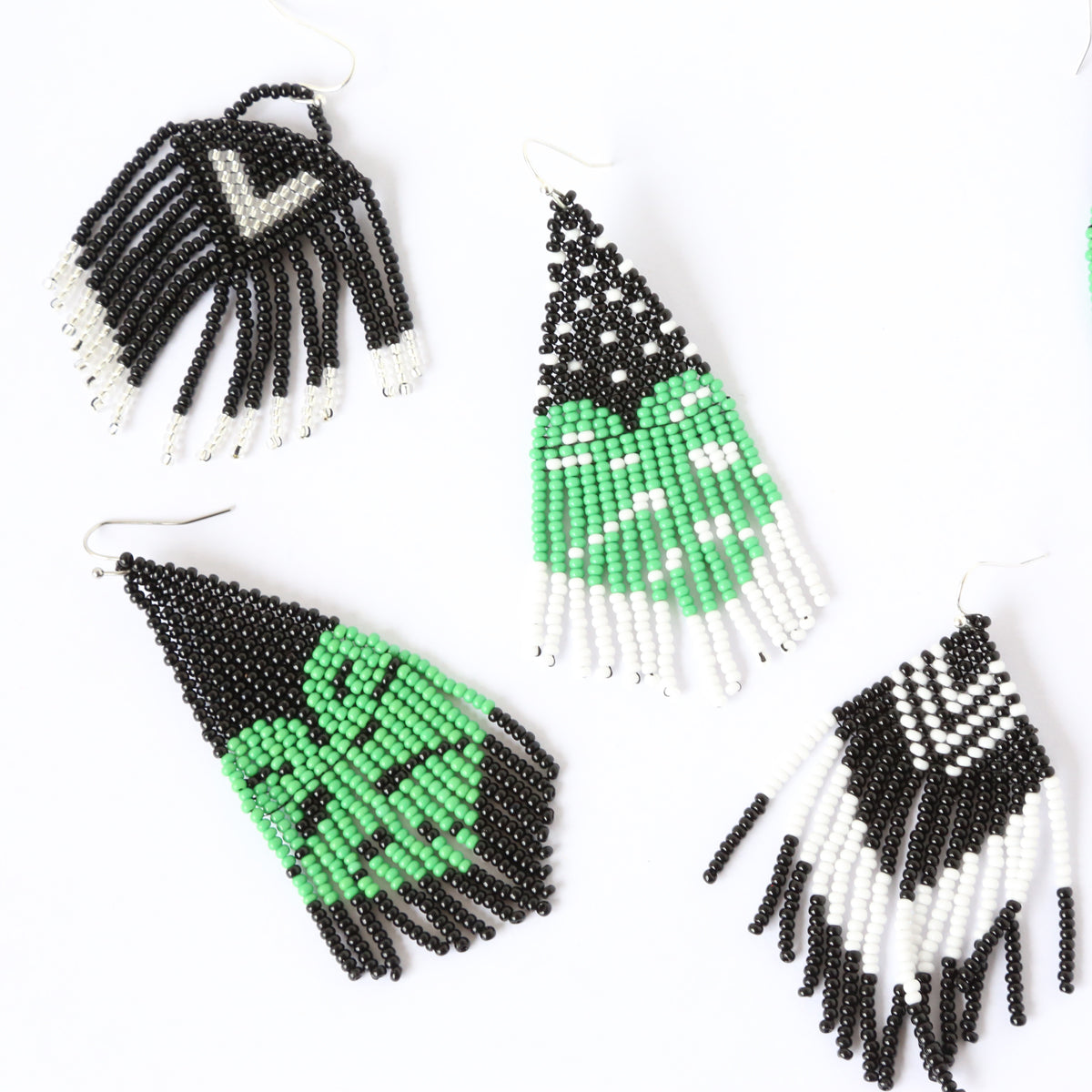 Black Monstera Earrings