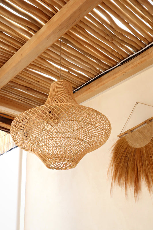 Freya X-Large Bell shape Rattan Pendant Light fitting