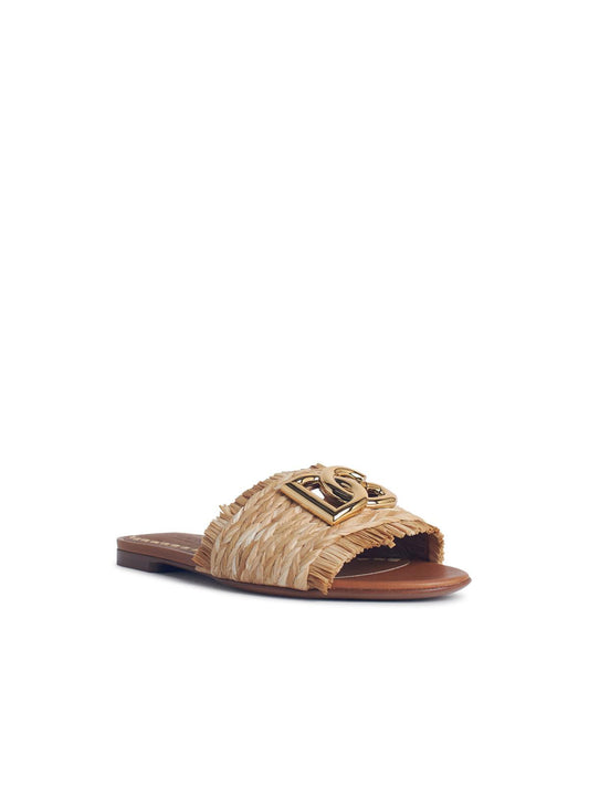 Dolce & Gabbana Beige Raffia Braid Slipper Women