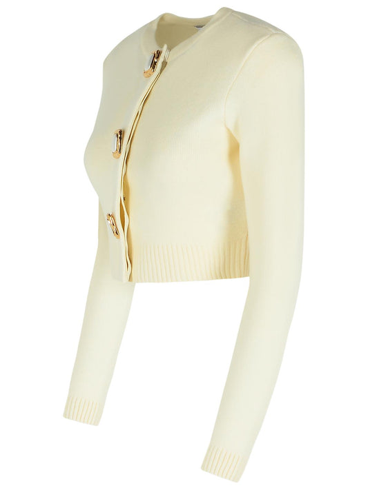 Self Portrait Cream Wool Knit Cardigan Women